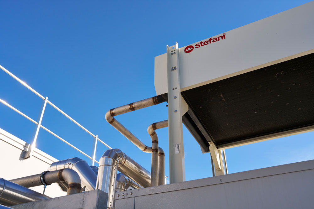 dettaglio gas cooler scirocco vista dal basso scambio di calore